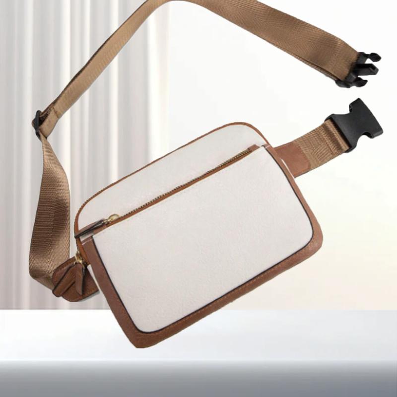 Unisex Stylish Classic Waist Bag Trendy Contrast Color Design Crossbody Bag Adjustable Shoulder Strap Shoulder Bag