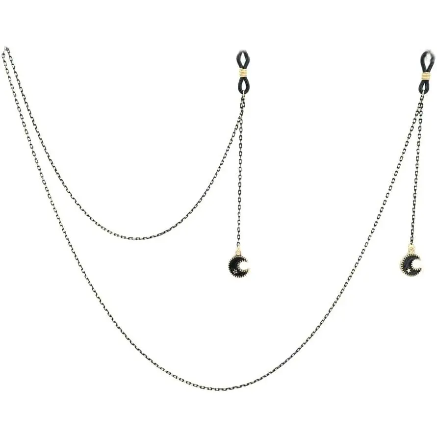 Gothic Moon Motif Glasses Chain for Women, Lightweight Pendant Eyeglass Strap Holder & Mask Lanyard for Daily Wear, Pendant Charm, Glasses Holder