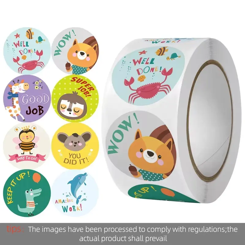 500pcs Cute Toy Encouragement Reward Stickers Super Well Done Kids School Kindergarten Children Scrapbook Stationery Sticker Elementary School