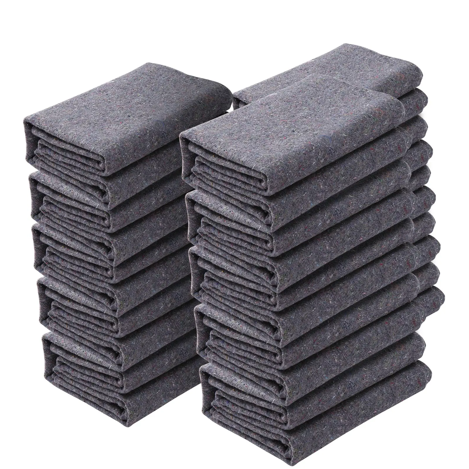 VEVOR Moving Blankets, 72" x 54", 21 lbs/dz Weight, 12 Packs, Professional Recycled Cotton Packing Blanket, Large Heavy Duty Shipping Mover Pads Perfect for Protecting Furniture, Floors, Appliances