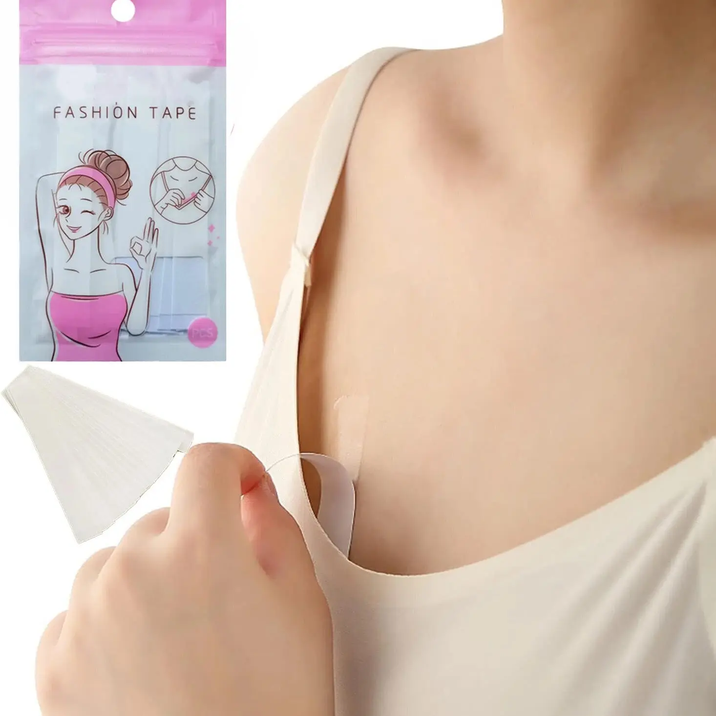 36pcs Invisible Body Patches, Self-Adhesive Underwear Stickers, Clear Bra Tape, Anti-Revealing Chest Pads, Clothes & Dresses Fixer