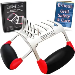 Meat Claws Stainless Steel Premium high-grip soft-touch rubber handles 100% dishwasher safe shreds Pulled Pork and BBQ Meat effortlessly