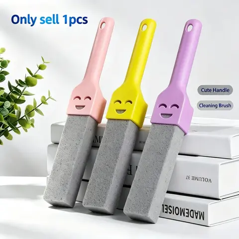 Durable Wall-Mounted Toilet Brush with Cute Handle, Powerful Stain Remover for Bathroom, Tile, Sink, Bathtub, Limescale, Rust Removal Tool, Toilet Bowl Scrubber