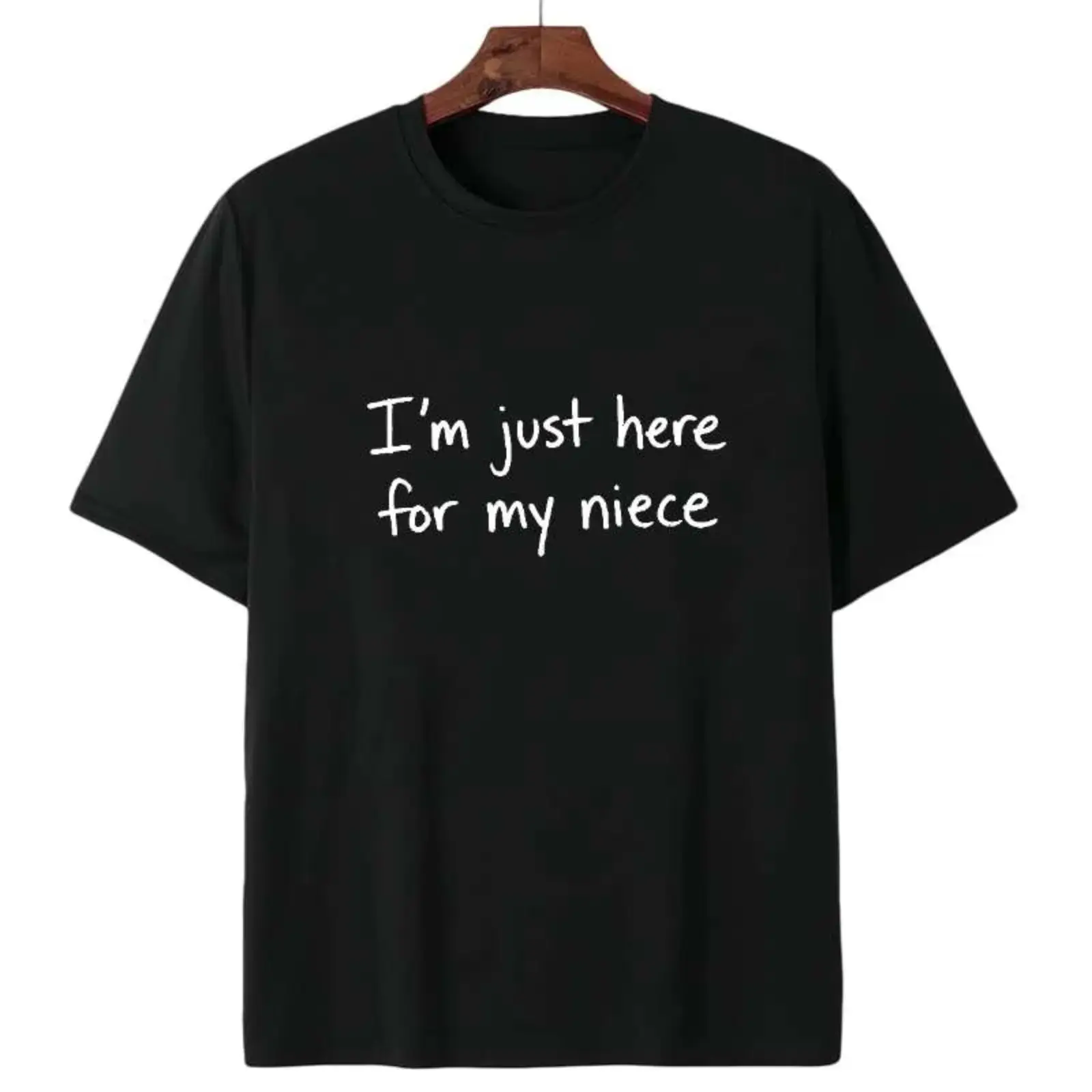 Casual Short-Sleeve Round Neck T-Shirt, Sports Top for Aunt-Uncle Niece Family Bonding, Cute Love-Themed Tee