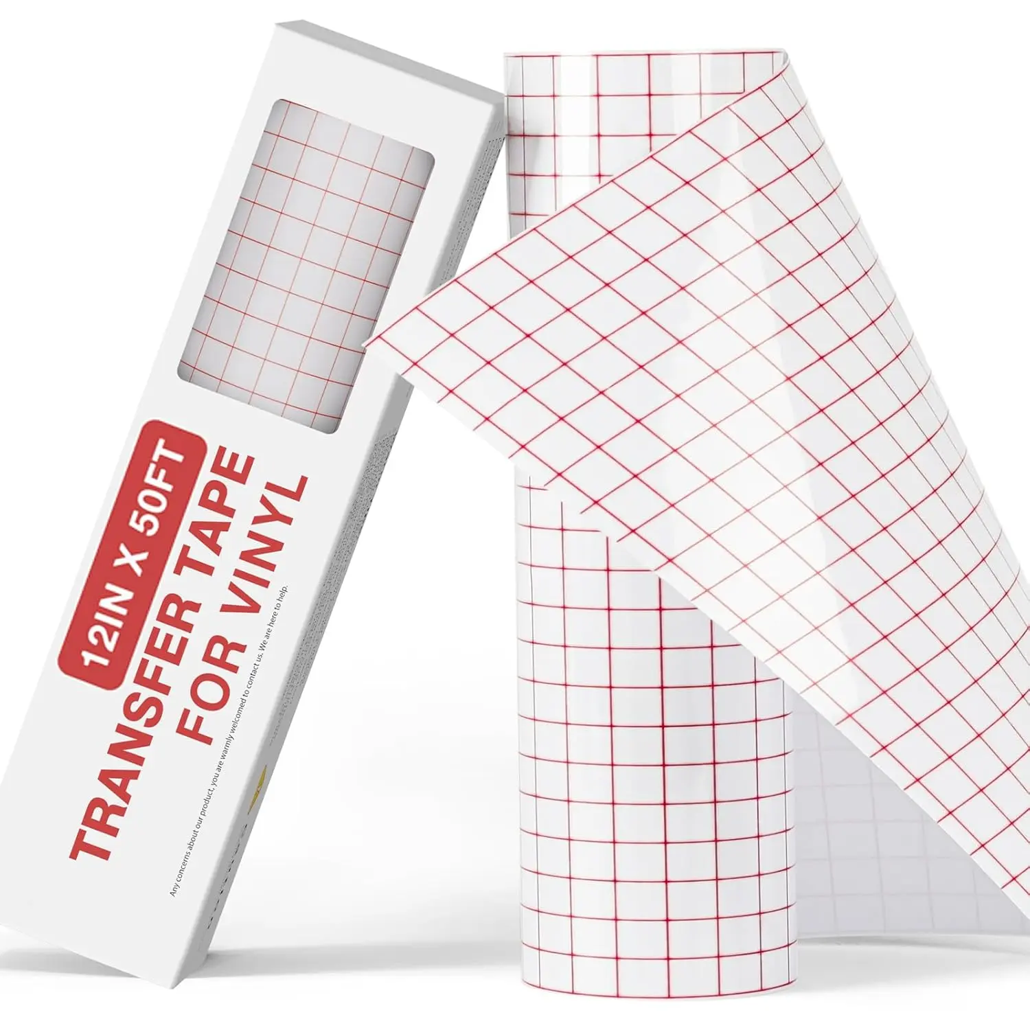 Clear Vinyl Transfer Paper Tape Roll - 12 x 50 FT w/Alignment Grid Application Tape Compatible with Cricut Explore & Maker Machines, Adhesive Vinyl for , Signs, Windows, Stickers