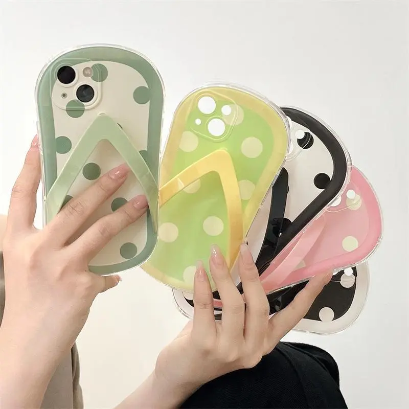 Funny 3D Cartoon Flip Flops Case for IPhone 16 14 15 13 12 11 Pro Max XR XS MAX 6 7 8 Plus Mini SE Soft Slippers Silicone Cover