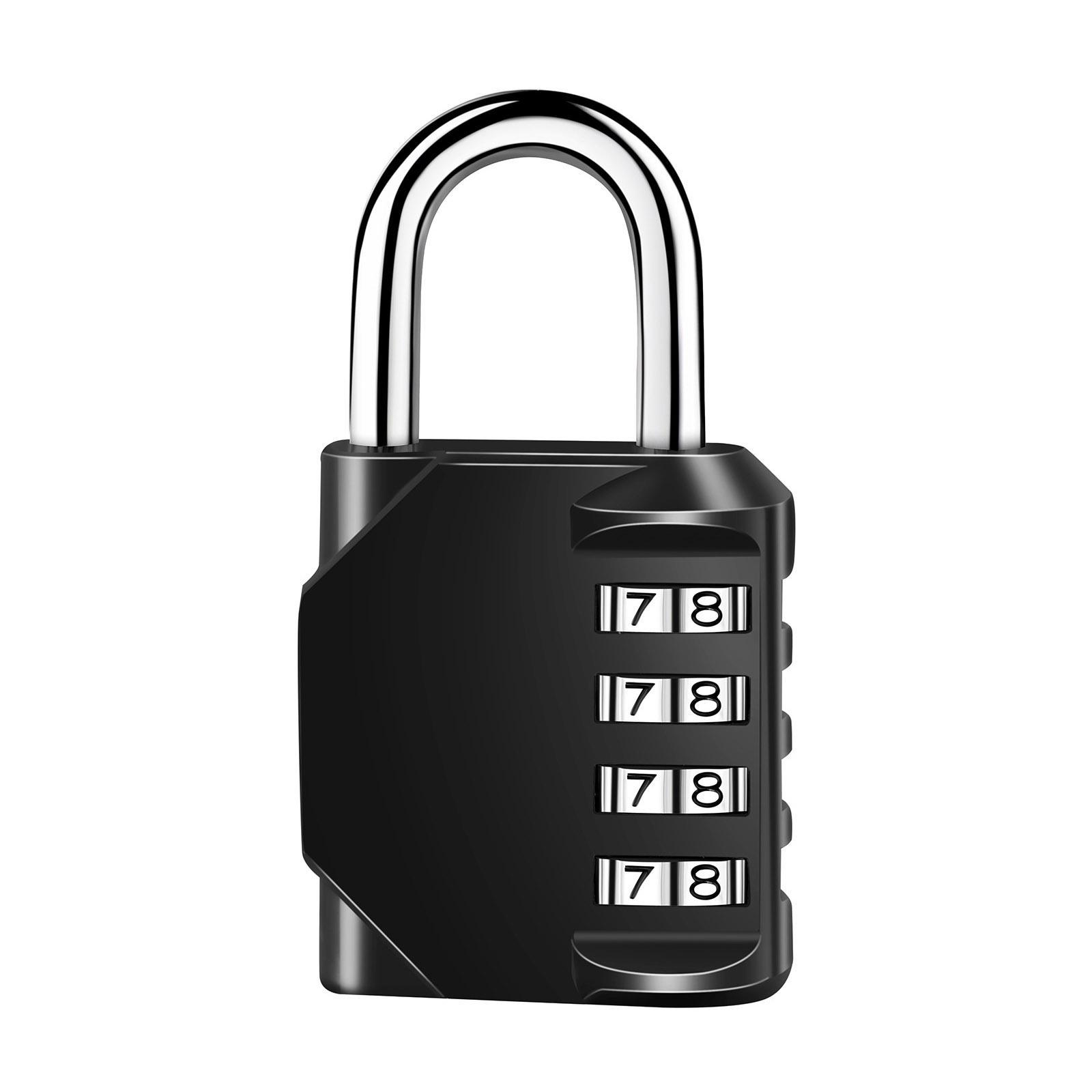 4-Digit Combination Lock, Outdoor and Indoor Waterproof Padlock for School, Gym or Sports Locker, Toolbox and Hasp Cabinet, Security Lock