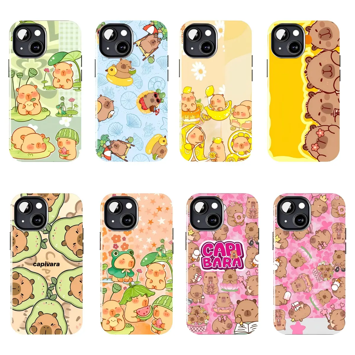 Capybara Bubble Tea Cute Phone Case Compatible with iPhone 11–17 Pro Max/Plus Series and Samsung Galaxy S23–S25 Series