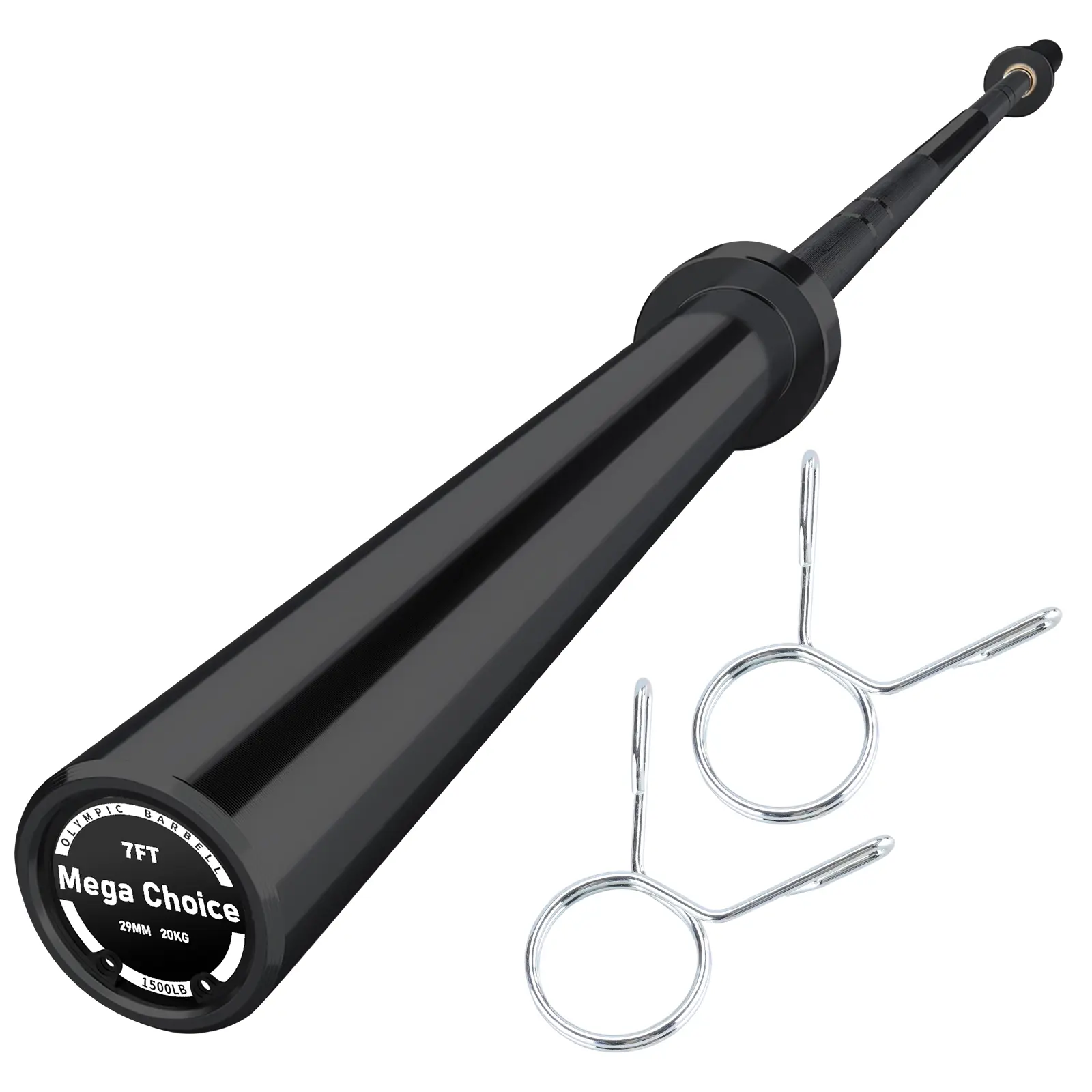 7 ft Olympic Barbell Bar, 1500 lb Capacity 20 kg Weightlifting Bar with 2-Inch Sleeves, Alloy Steel Straight Bar with Knurled Grip, Needle Bearings & Black E-Coat Finish for Squats, Deadlifts, Bench Press, Powerlifting & Home Gym Strength Training