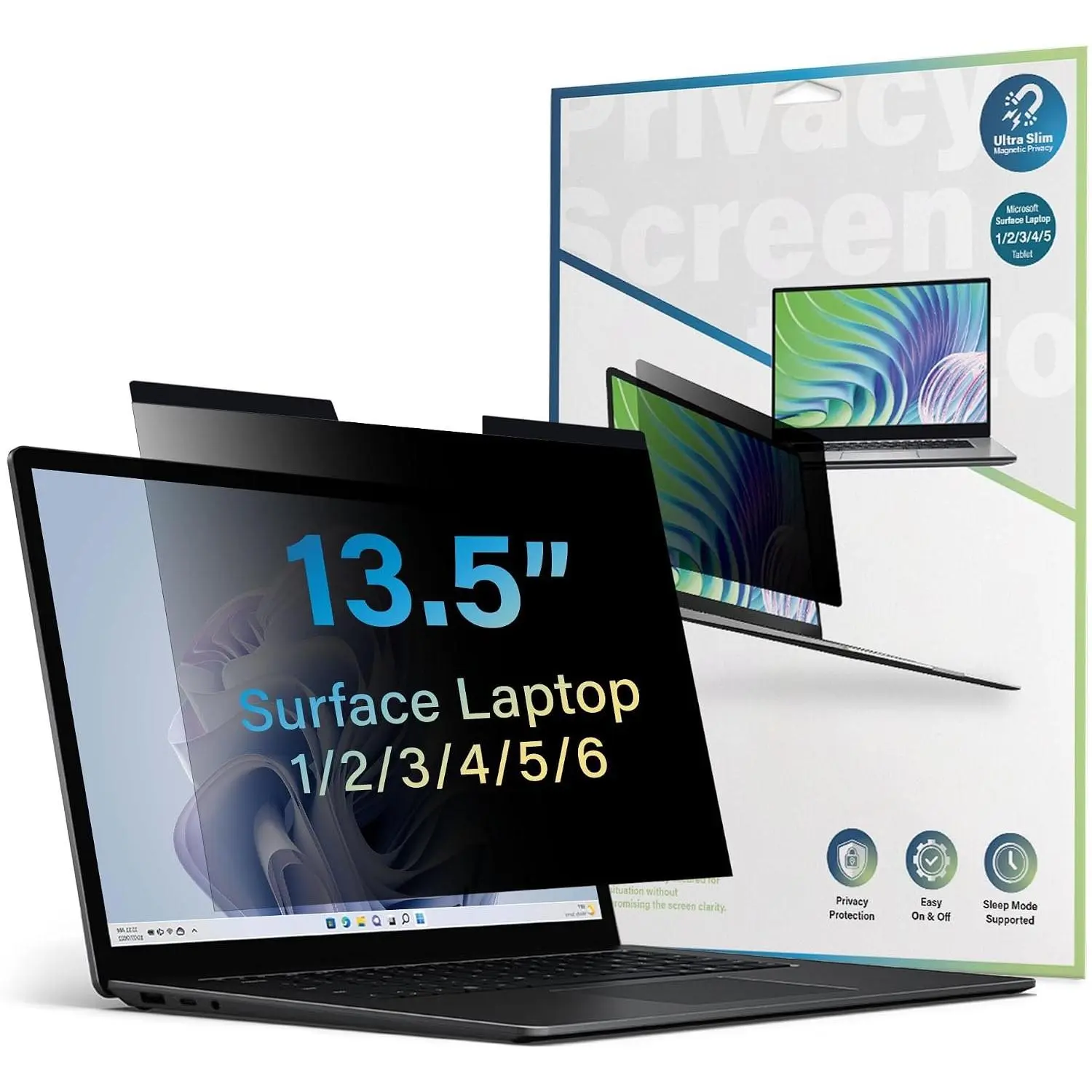12.3in Anti-Blue Light Screen Protector for Surface Pro (7+/7/6/5/4), Easy On/Off Laptop Screen Filter with Glare Reduction, Compatible with Surface Pro 12.3 inch Desktop & Laptop Monitor Component