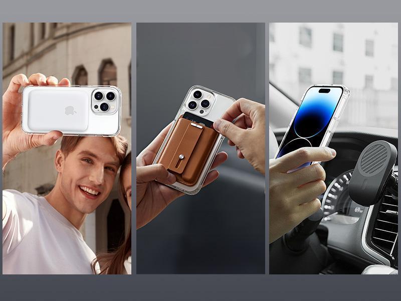 Magnetic Case for iPhone 12 & iPhone 12 Pro 6.1 inch-Compatible with MagSafe & Magnetic Car Phone Mount,Not Yellowing Anti-Scratch (Clear)