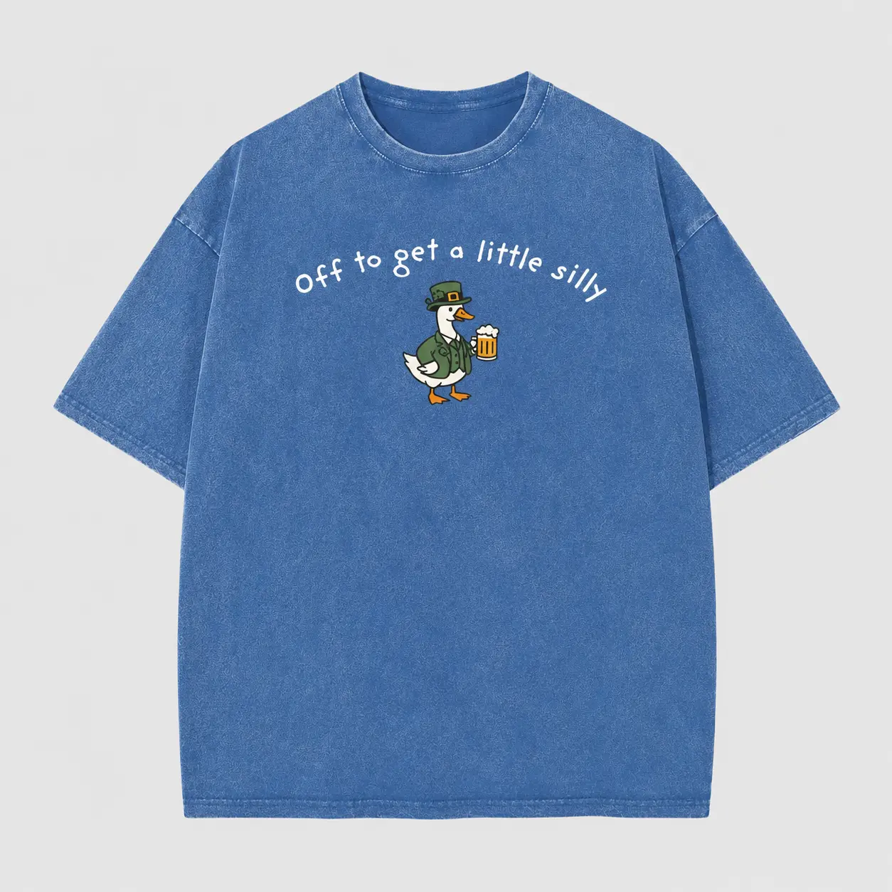 Men's Vintage Cotton Round Neck Graphic T-Shirt - Mens Clothing, Casual Unisex Top, "Off to get a little silly" Shamrock Print, St. Patrick’s Day Gift for Him, Men's Graphic Tees, Vintage Shirts, Everyday Wear