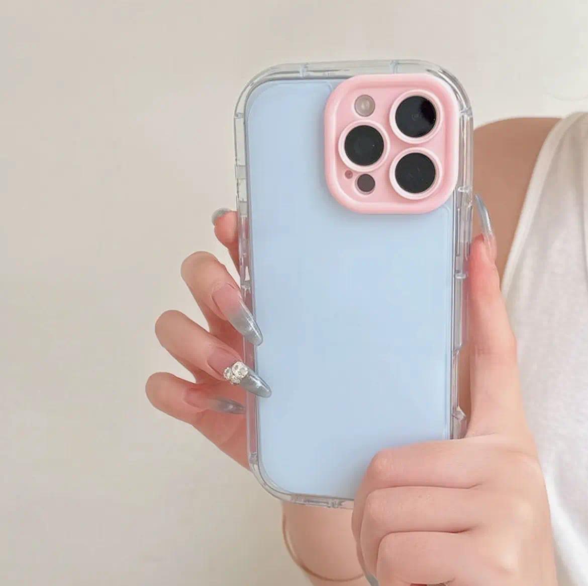 Luxury Contrast Candy Color Soft Silicone Phone Case for iPhone 16/15/14/13/12 Pro Max/Plus, Airbag Shockproof Camera Protection Durable Cover