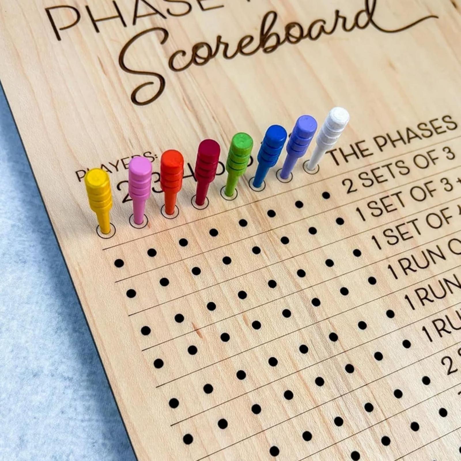 This wooden 10th-stage scoreboard, complete with colorful wooden pegs, is a fun tabletop board card game accessory. Perfect for parties and family game nights. Portable Chess Set with Storage drinking Educational Alphabet Board Game with Timer funny