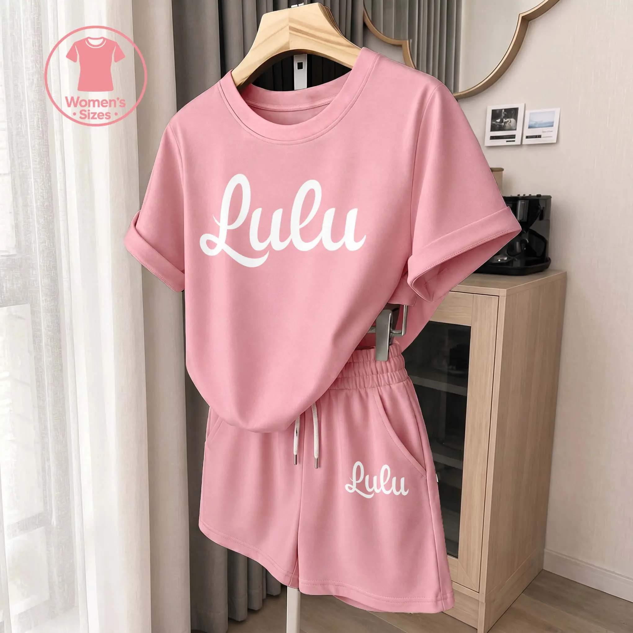 Women’S Casual Two Piece Set With Letter Athletics Graphic Print, Soft Breathable Fabric, Relaxed Fit T-Shirt And Shorts, Perfect For Travel, Cruise, Beach, Shopping And Daily Summer Wear