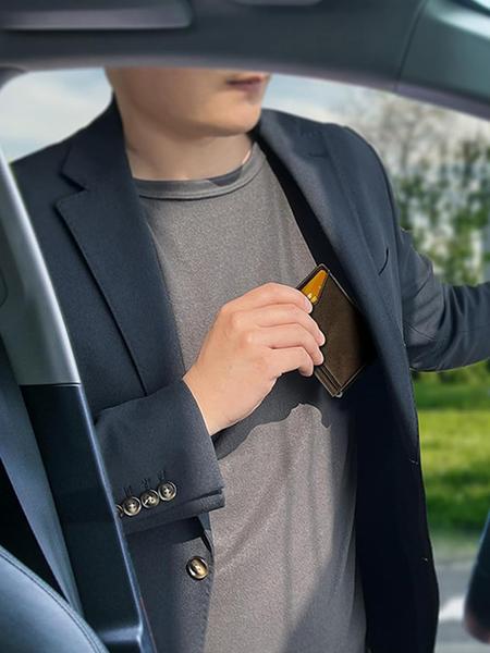 Men's Small Wallet Magnetic Metal Automatic Card Holder, Rfid Anti-Theft Credit Card Case, Multi-Card Slots ID Window Money Clip, Magnetic Card Holders