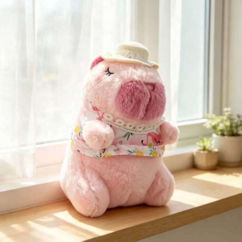 Cute Water Buffalo Plush Doll, Floral Skirt Decoration, Home Decor, Bedroom Decor, Festival Gift, Halloween, Christmas Gift