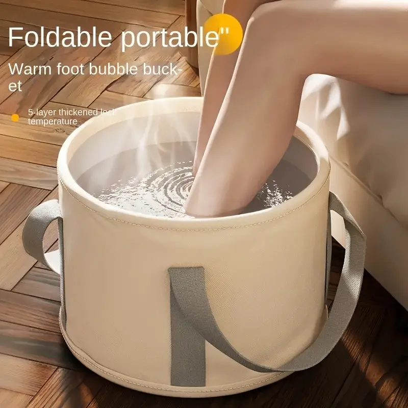 Foldable Portable Foot Soak Bath Tub, Heat Preservation Deep Basin, Multifunctional Foot Spa Bucket, Massaging Foot Care Solution