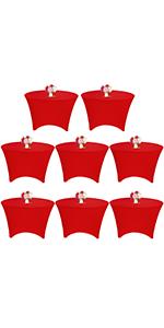 8 Pack 5FT Round Spandex Tablecloth 60" Black Table Cover, Round Table Cloth Washable Wrinkle Resistant Fitted Stretch Table Cover for Wedding Birthday Banquet Bar Events