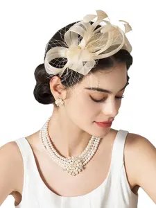 Fascinators Hats for Women Tea Party Fascinator Hats Vintage 50s Headwear Cocktail Wedding Bridal Accessory Church Derby Hat