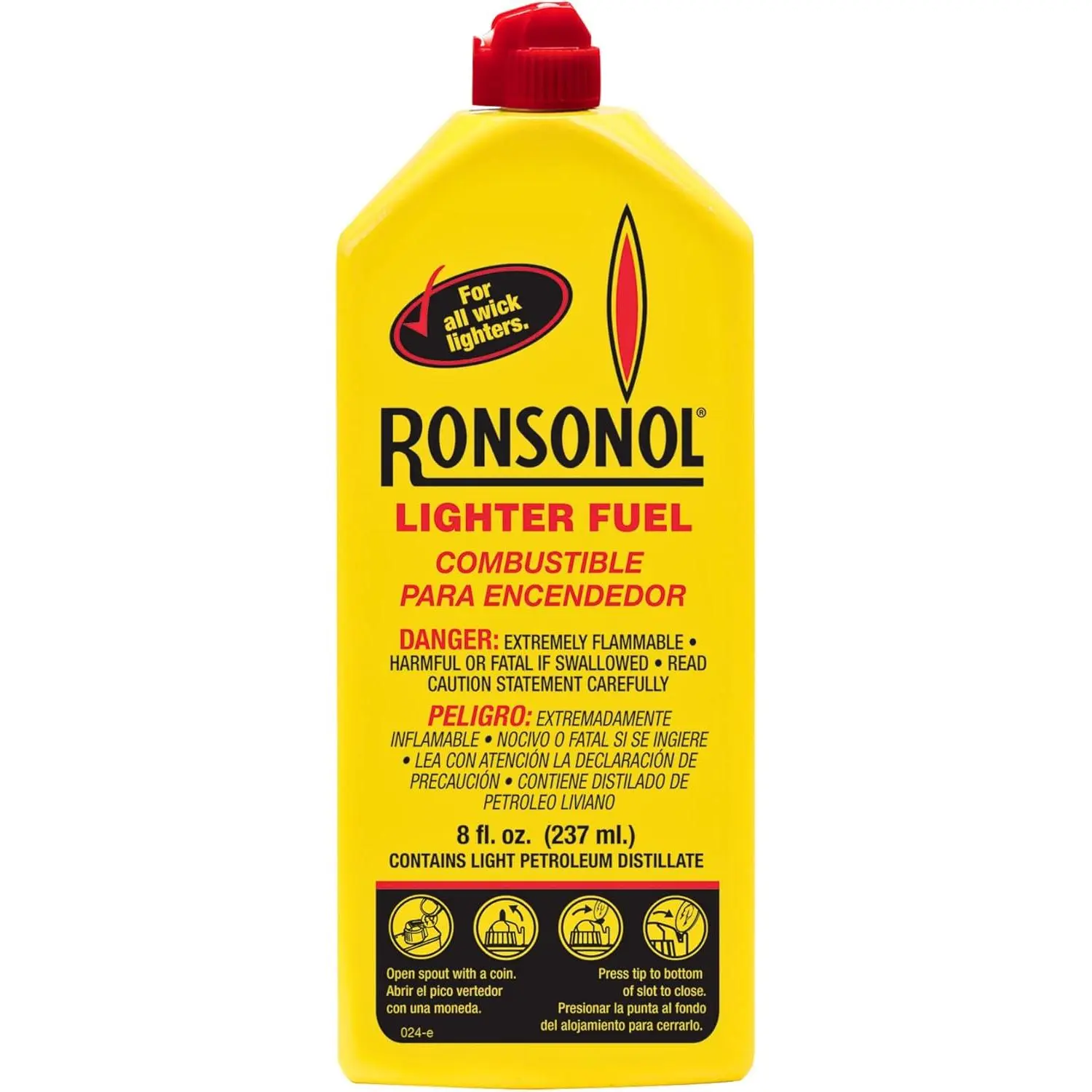 Ronson Lighter Fuel 8 fl oz – Lighter Refill for Wick Lighters,-Burning Fuel for Refillable Lighters,, Camping & Use, Pour Spout|-Burning Fuel for Refillable Lighters,, Camping & Use, Pour Spout