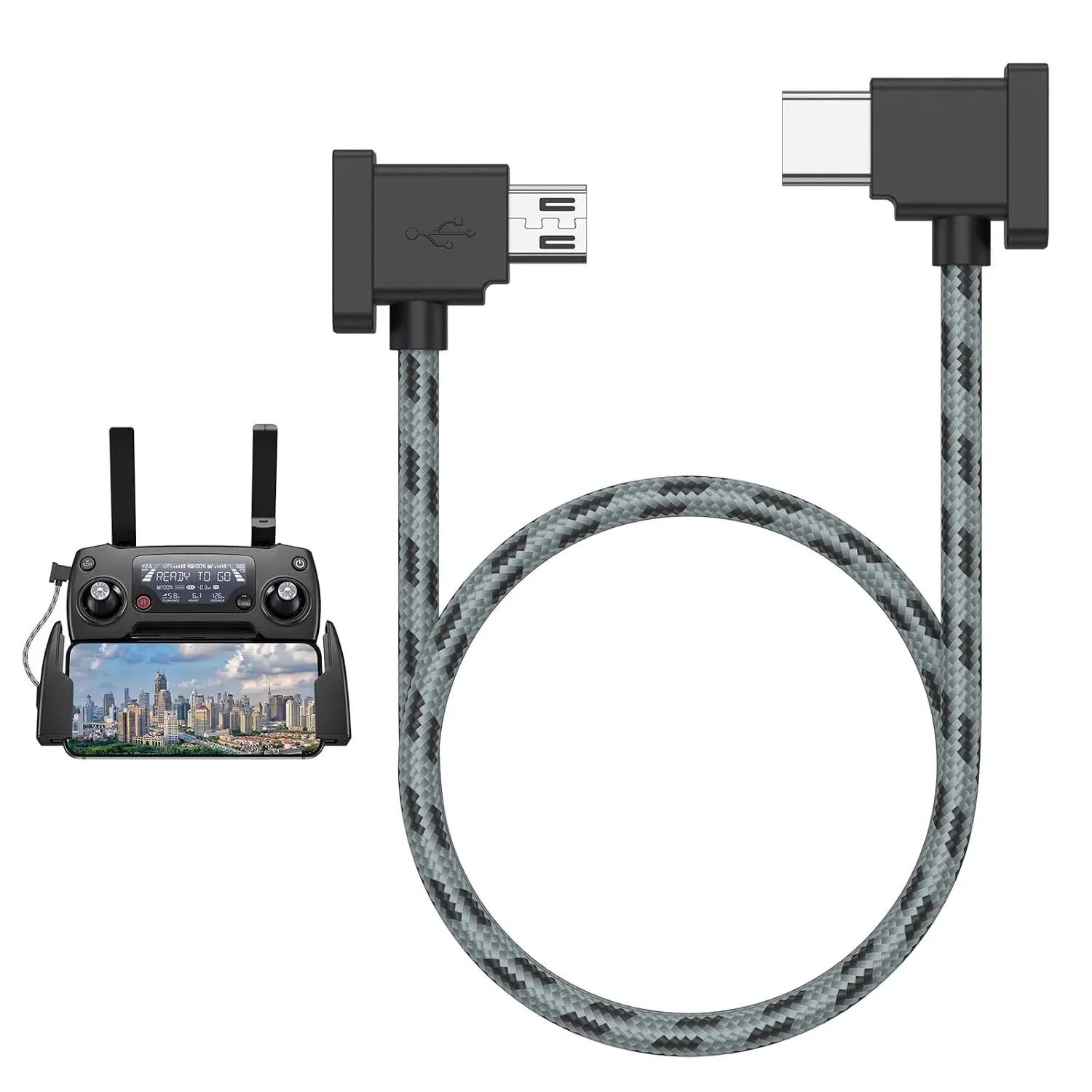 to USB C Remote Controller  for  Mavic Mini/Mini SE, Mavic 2 Pro/Zoom, Mavic Pro/Air, Spark,  Drone to IPhone17/16/15/Tablet  (1ft/30cm)