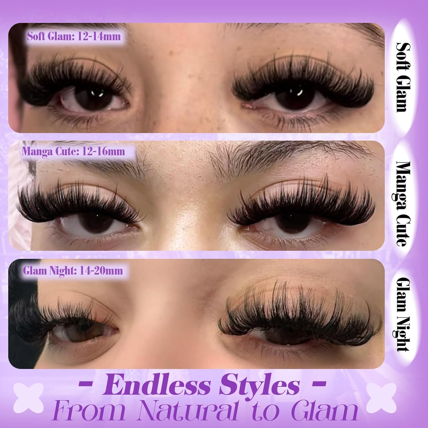 168 Spiky Lash Clusters, Dense Eyelash Clusters with Pointed Ends, Wispy Cluster False Eyelashes, 12-20mm D Curl, Fluffy Individual Lashes, Eyelash Extension