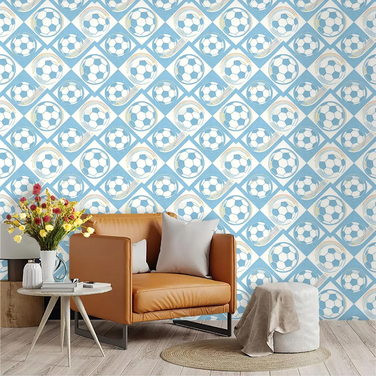 Light Blue and Diamond Pattern Wallpaper, PVC Material, Moisture-Proof, Easy Peel-And-Stick, Ideal for Living Room, Kitchen, Bedroom