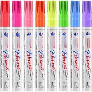 Fluorescent  Markers, 8 Colors Neon UV  Pens for Blacklight - Oil-Based, Medium Tip,  Permanent Marker Pens for Rock Painting, DIY Art Crafts, Scrapbooking, Glass Windows