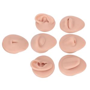 Body Piercing Practice Model Simulation Silicone Ear Eye Nose Mouth Tongue and Belly Button Model for Novice Piercer Medium Skin Color