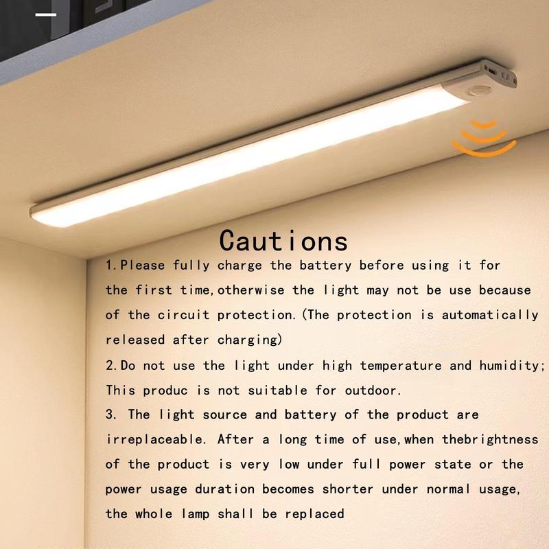 LED Motion Sensor Cabinet Light for Fall, Under Cabinet Closet Light, Waterproof LED Strip Light for Kitchen, Bathroom, Closet, Hallway, Stairway & Garage, Wall Mounted LED Lights, Home Essentials