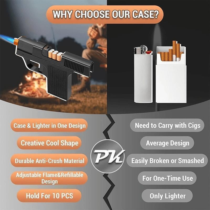 Creative Windproof Lighter (Butane-Free) With Storage Box, Adjustable Flame Mode, Suitable For Outdoor Activities. A Multi-Functional Tool, A Must-Have Lighter For Men, And Also A Great Gift For Boyfriends And Fathers.