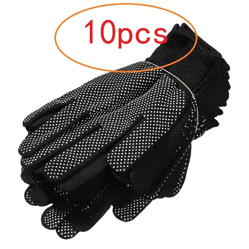 10 Pack Non-slip Dotted Nylon Gloves, Elastic Breathable Work Gloves, Universal One Size, Multi-functional for Home & Outdoor Use, Anti Slip Gloves