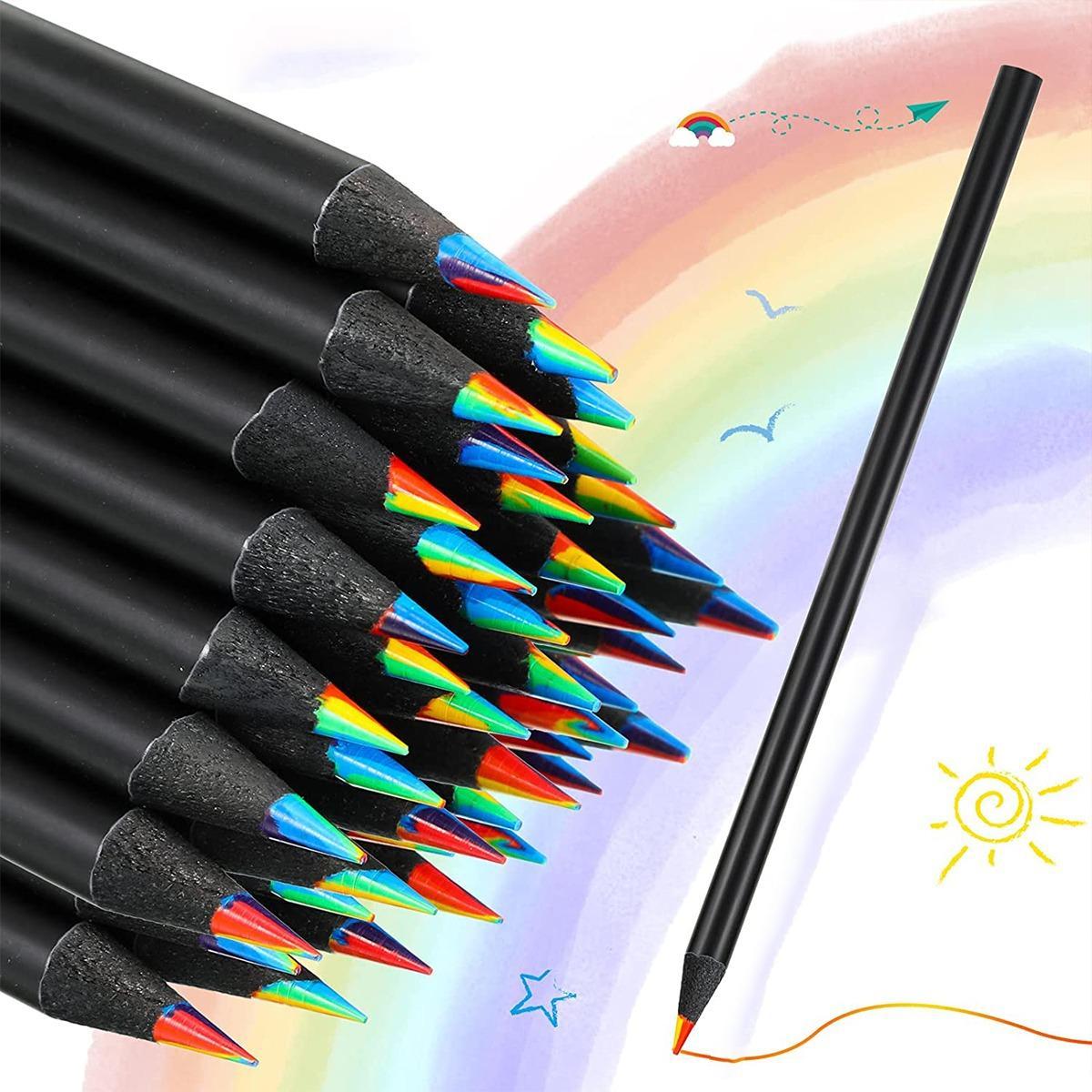 7-in-1 Rainbow Colored Pencils, 10pcs Multi-Function Sketch Pencils, Drawing Supplies for Home, School & Office, Art Supplies Gift 7-in-1 Rainbow Colored Pencils, 10pcs Multi-Function Sketch Pencils, Drawing Supplies for Home, School & Office, Art Supplies Gift