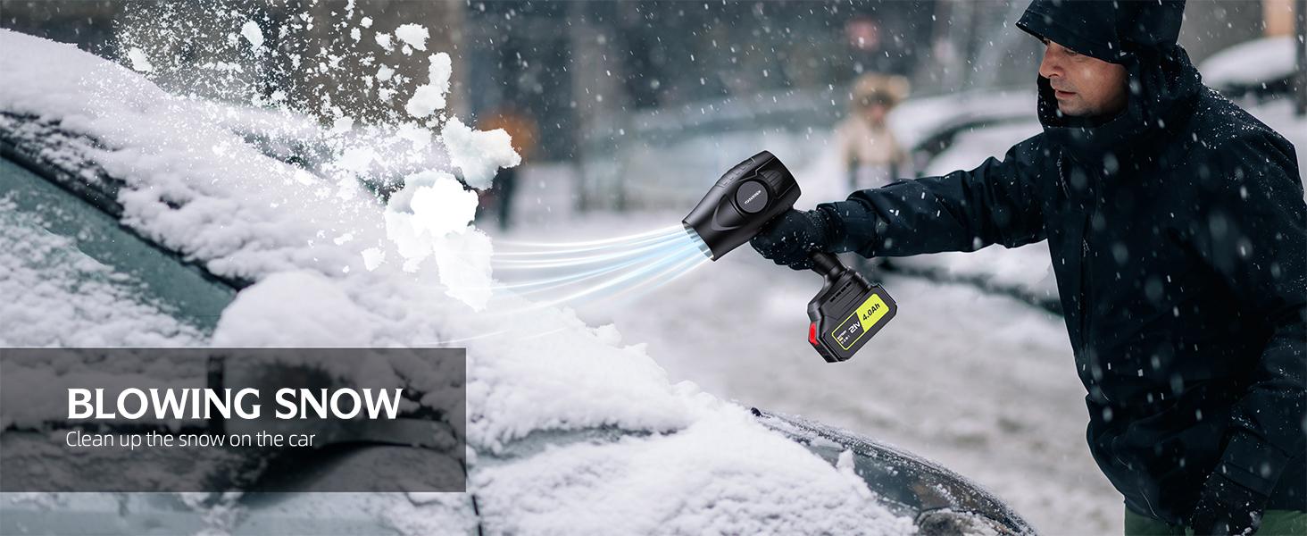 980,000 RPM Leaf Blower - 21V Leaf Blower with 2*4.0Ah Batteries & Fast Charger - Lightweight for, Lawn, Yard, Deck - Light Black