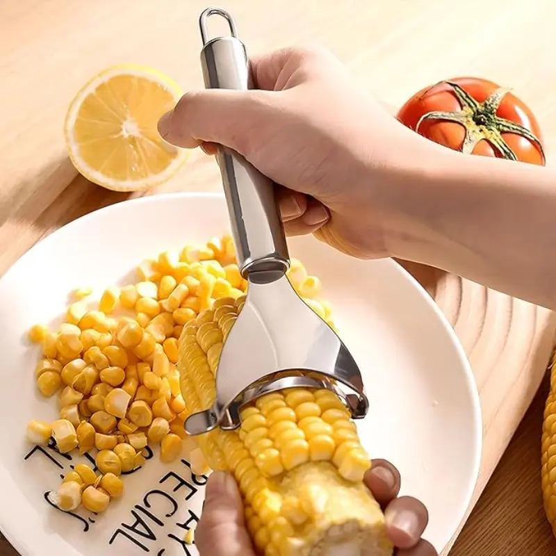 Corn Kernel Remover Stainless Steel Corn COB Sheller Tool, Quick Corn Detacher, Kitchen Small Tool, Efficient Corn Processing