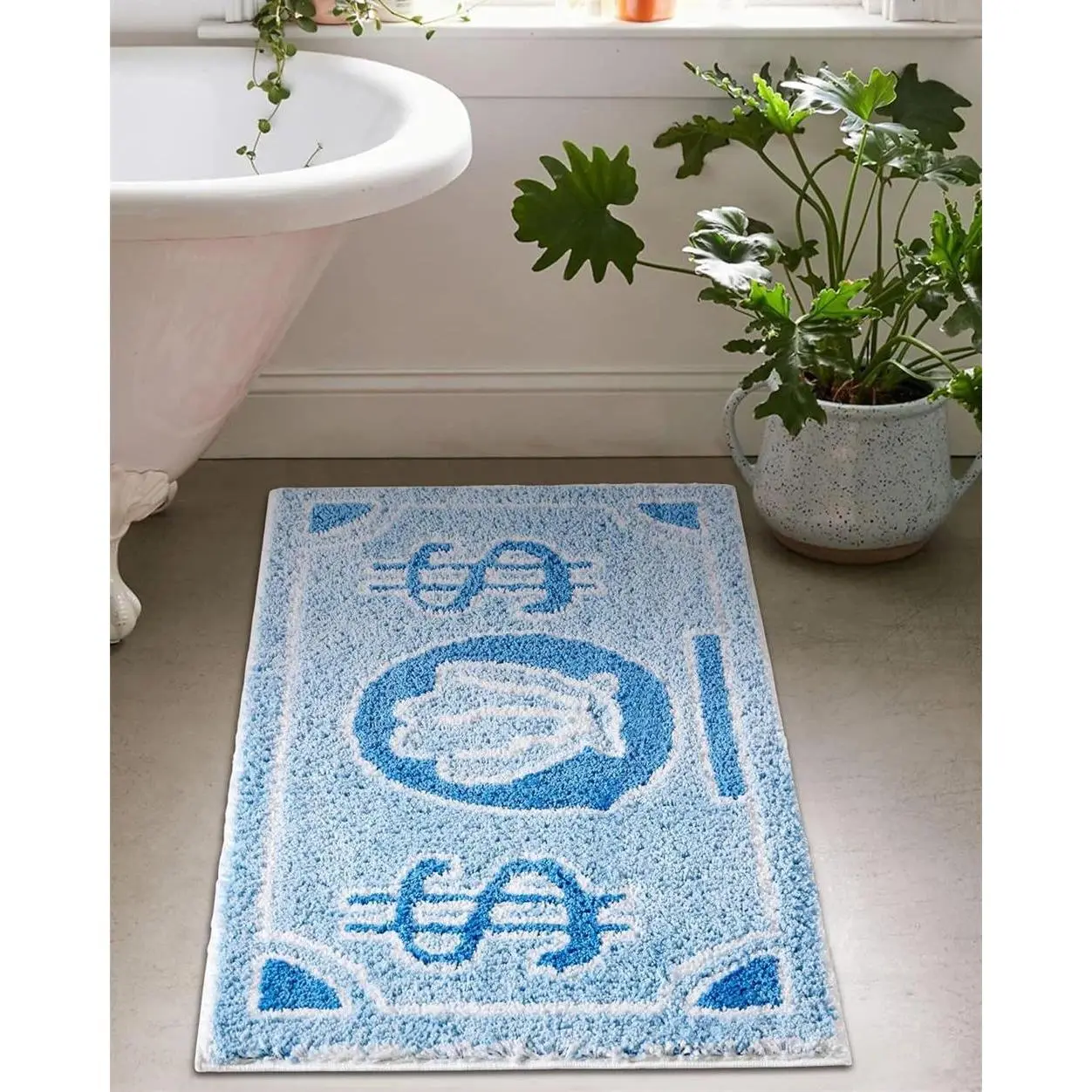 VIKAMA Coin Pattern Rug SpongeBob Style Home Bedroom and Living Room Floor Mat Non-Slip Anti-Fouling Carpet Home Decoration