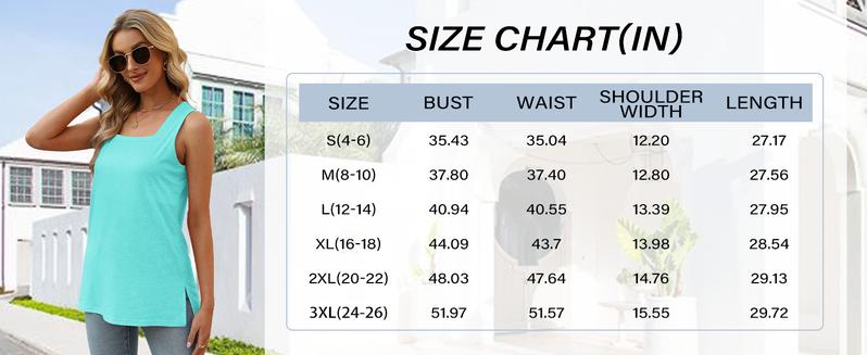 WIHOLL Summer Tank Tops for Women Square Neck Loose Fit Casual Fashion Flowy Sleeveless WIHOLL Summer Tank Tops for Women Square Neck Loose Fit Casual Fashion Flowy Sleeveless