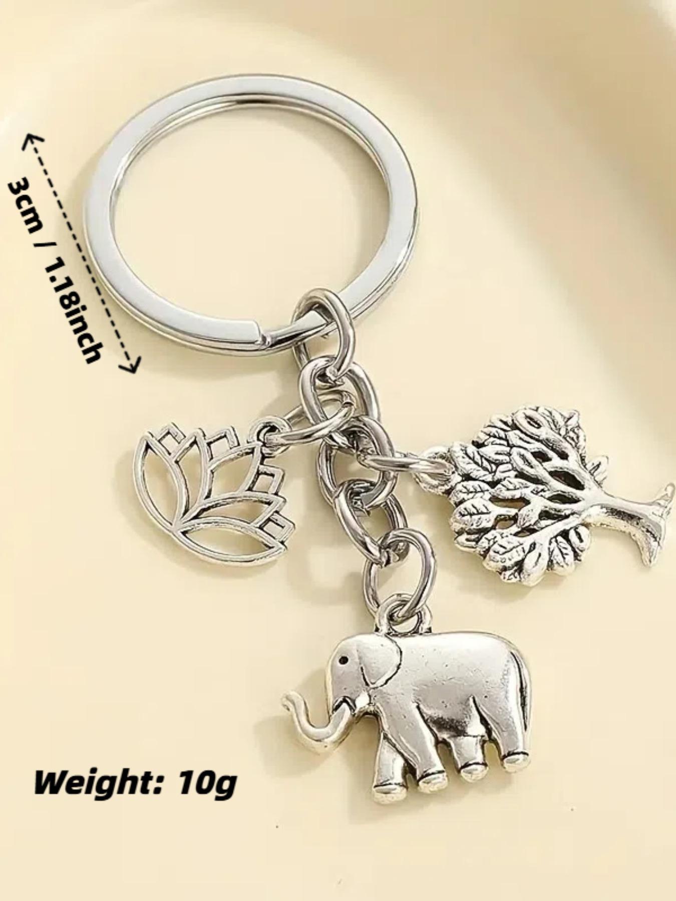 Elephant & Tree Design Keychain Bag Pendant, Cute Animal Keychain for Women & Men, Fashion Accessories for Daily Use, Trendy All-match & Exquisite Keychain for Birthday Gift