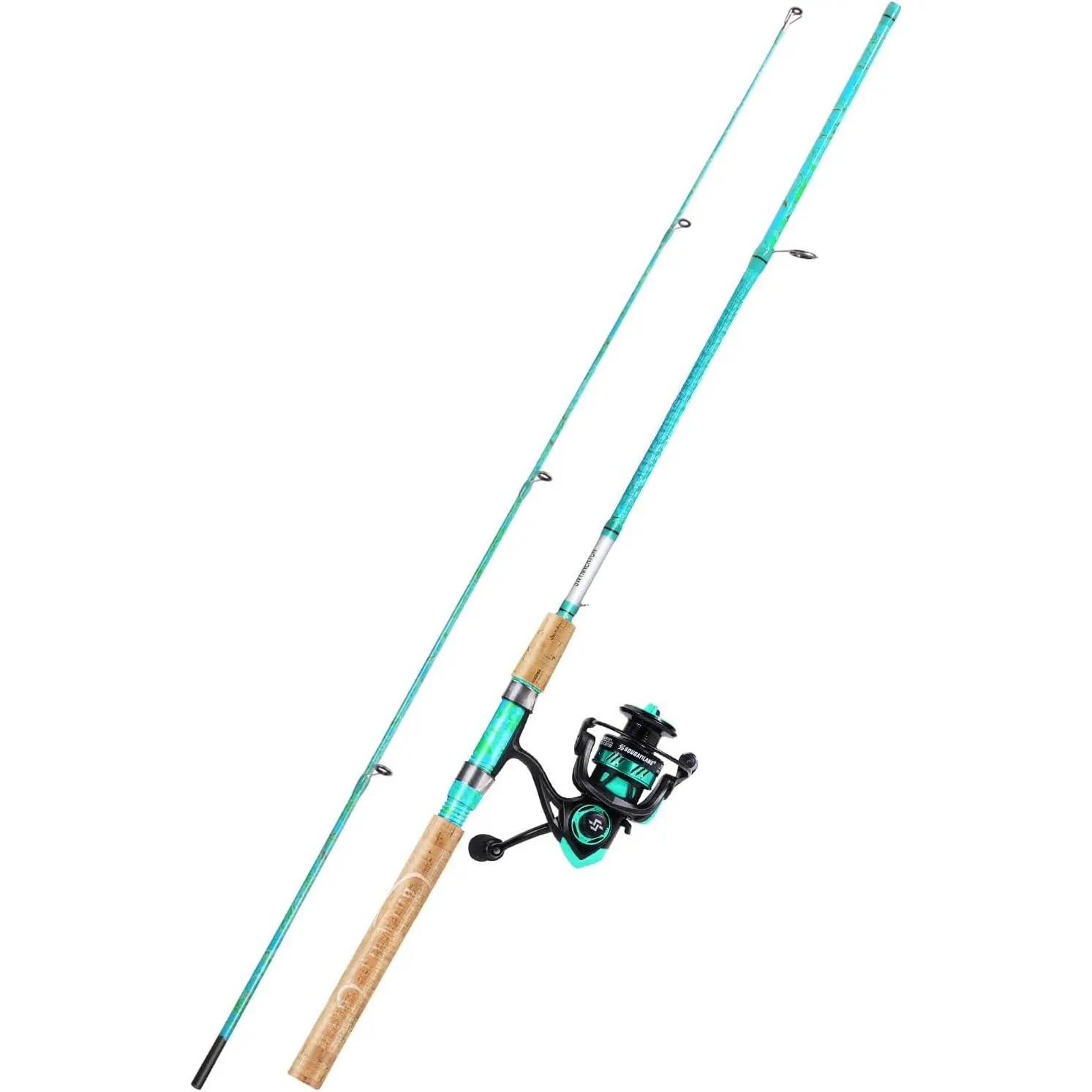 Fishing Rod and Reel Combo, 2-Piece 5-Foot 6-Inch Graphite & Fiberglass Rod, Durable and Strong, Quickset Anti-Reverse Fishing Reel (1Pack/2Pack)
