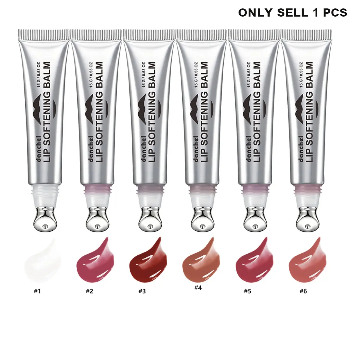 Single Pack 6 Colors Plump Lip Balm, Lip Volumizer, Create Full Lips, Hydrating, Colorful and Glossy Lip Moisturizer Gloss, Moisturizing and Long-Lasting Formula
