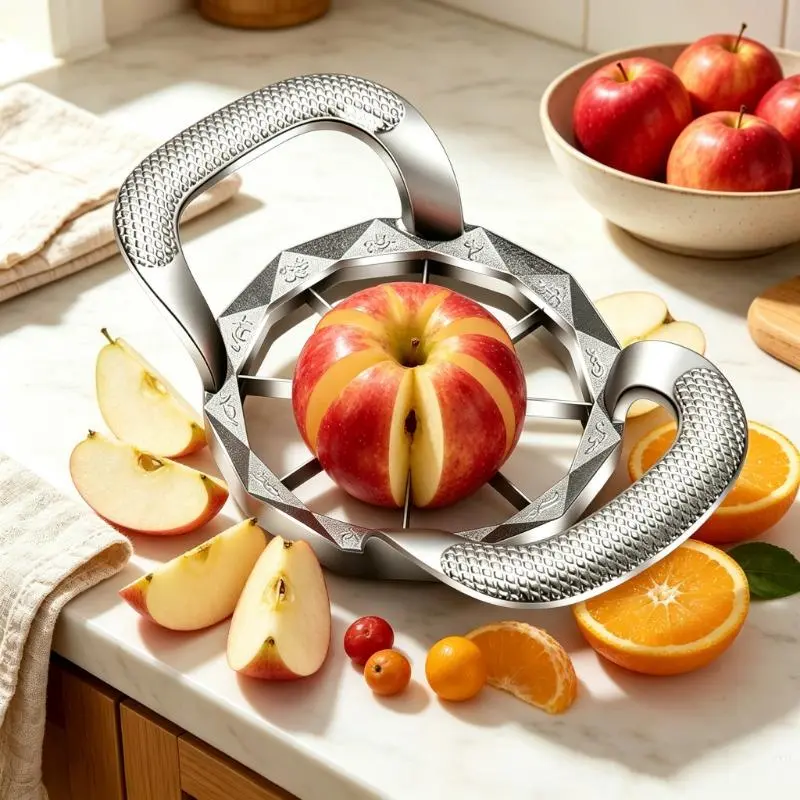 Apple Slicer, HEAVY DUTY Apple Corer, 8-Blade 12-Blade Stainless Steel Apple Cutter Divider Pitter ,Sturdy and Sharp Anti-slip Handle,Gifts for Mom, Easy to Use.