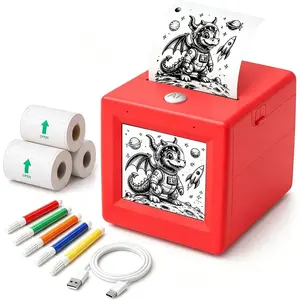 AI Voice- Sticker Maker for , Mini Thermal Printer with 6 Art Modes, Custom Sticker Machine Box for Journaling, School Projects & DIY Crafts, Creative   for Boys Girls Ages 3+