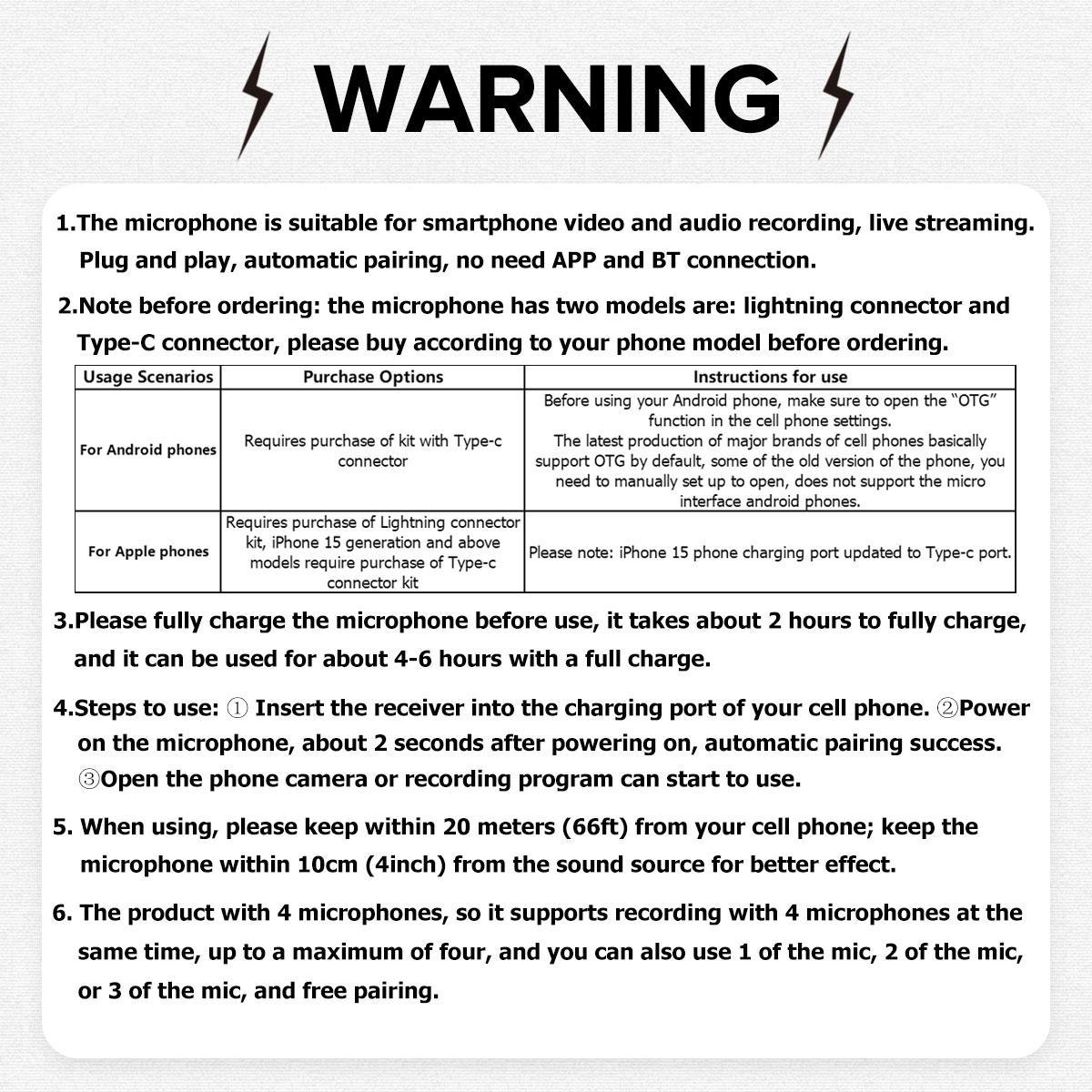 Wireless Lavalier Microphone, 1 Set USB Rechargeable Wireless Microphone, Lapel Mic for Smartphone, Mobile, Video Recording, Teaching, Interviews, Podcast, Conference, Vlog, USB Streaming Mic