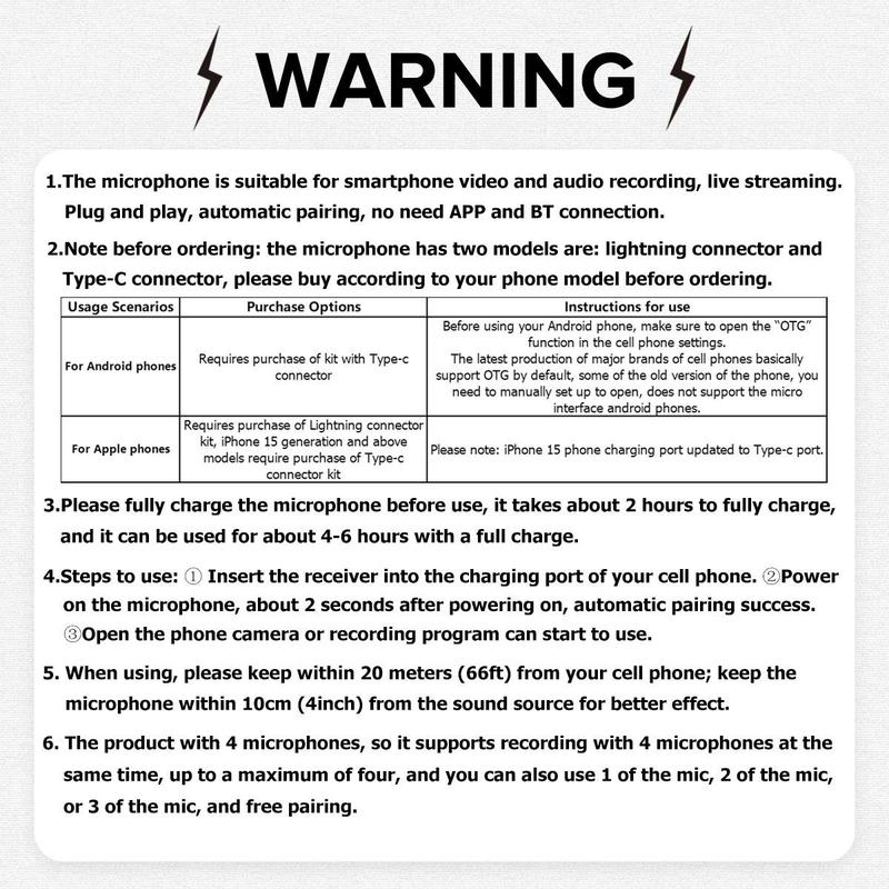 Wireless Lavalier Microphone, 1 Set USB Rechargeable Wireless Microphone, Lapel Mic for Video Recording, Teaching, Interviews, Podcast, Conference, Vlog, USB Streaming Mic