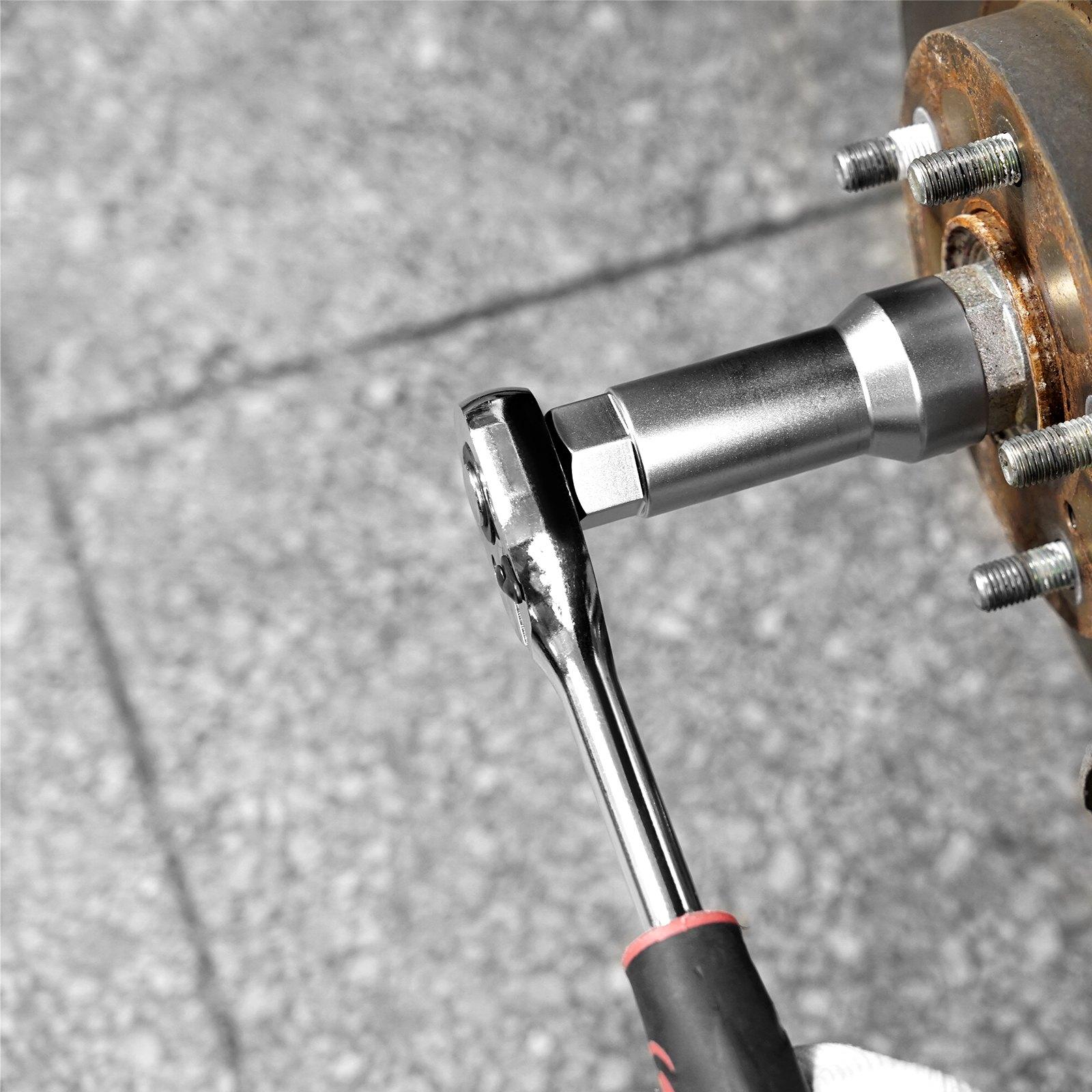 VEVOR 10-Piece Axle Spindle Thread Chaser Set, Metric M20 M22 M24 and UNF 13/16" 3/4" Thread Restorer Tool, Rethreading Tool Kit with Extension Bar, Hex Wrench, Storage Case, for Damaged Axle Spindles