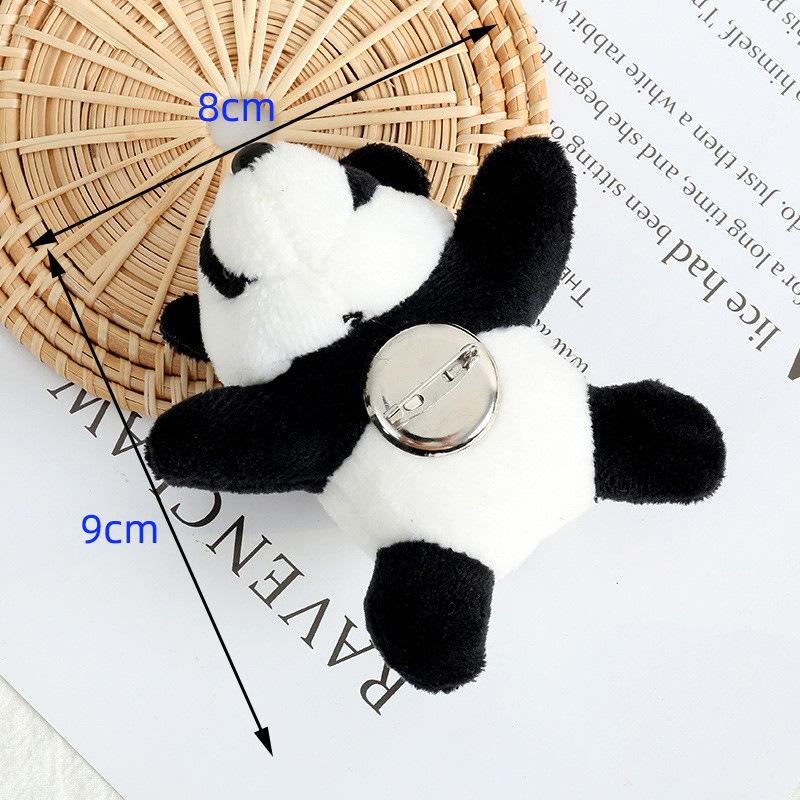 Cartoon Internet celebrity three-dimensional panda brooch, plush red panda doll ins lying down panda jewelry schoolbag pendant