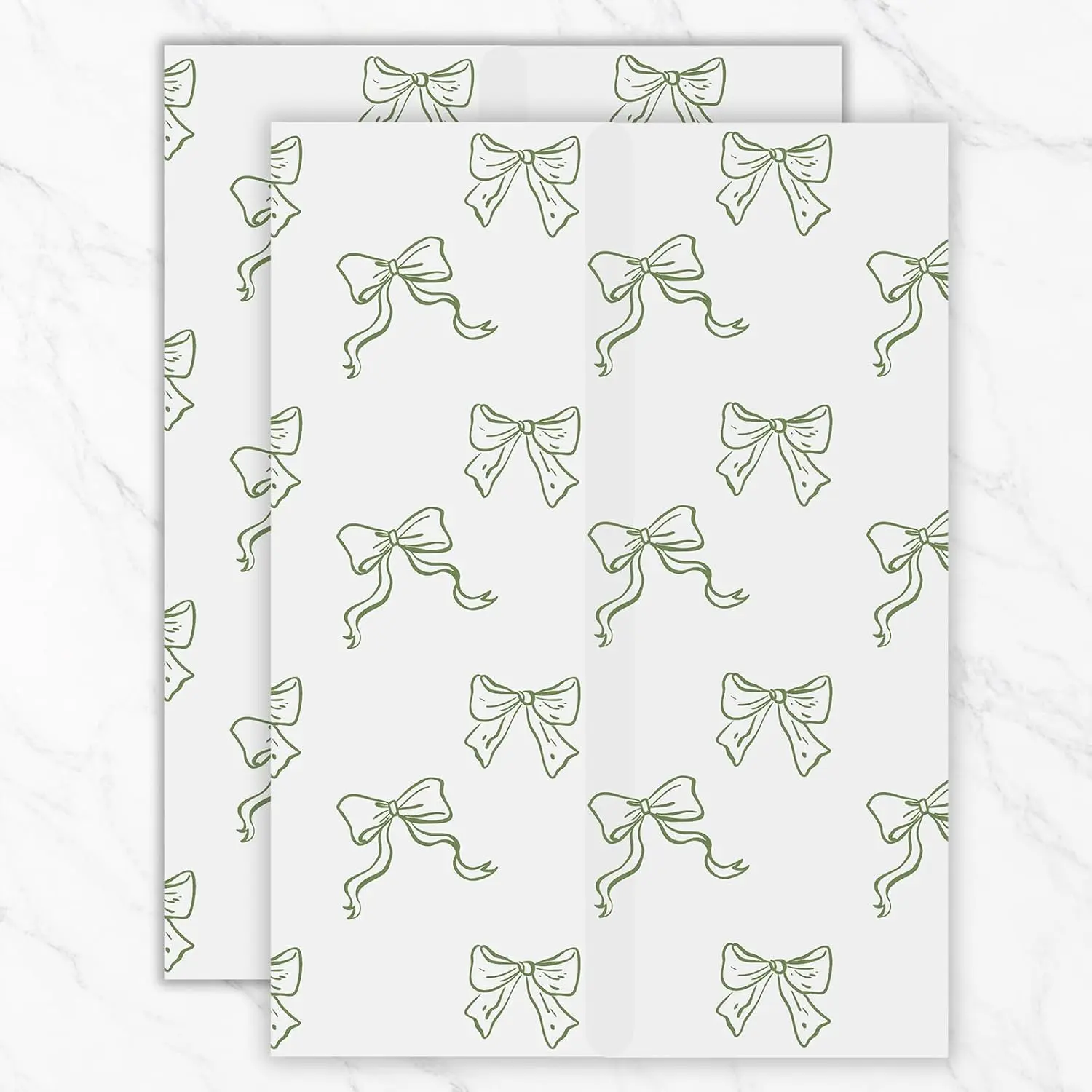 Vellum Paper 5x7 Pre-Folded Green Bow , Vellum Jackets 30 count | for BabyShower Graduation Wedding, for 5x7 in Invitations Cards Photos, Rounded Corner Invitation Sleeves, DIY Accessories