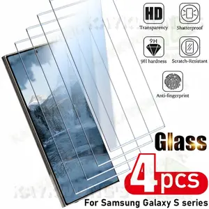 KAYKWONG'S 4-Pack for Samsung Galaxy  S21、S21+、S22、S22+、S23、S23+、S24+、S24U、S25+、S25Ultra、S25Edge、PLUS、S26、S26+、S26Ultra、S26Edge  Full Coverage Tempered Glass Screen Protector, Anti-Scratch, Shockproof