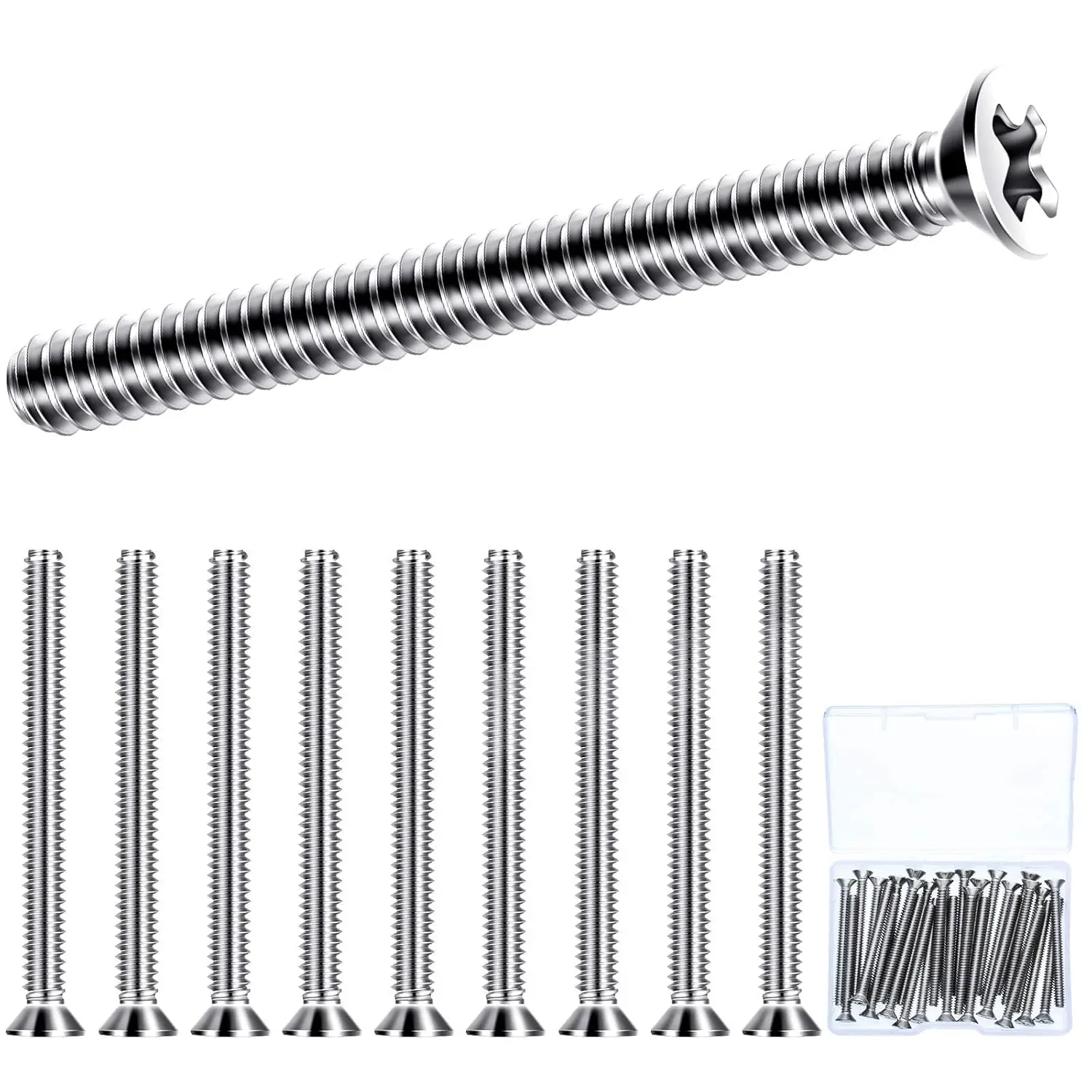 30 Pieces Extra Long Outlet Screws Machine Long Electrical Outlet Screws Device Mounting Electrical Extender for Fix Wonky (6-32 x 1-1/2 Inches)